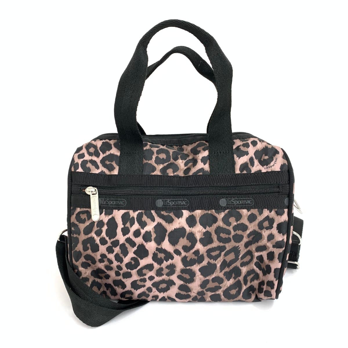 LeSportsac 2WAY Bag / Everyday SM Satchel Good Condition Tony Leopard / Nylon 3868 Black Ladies