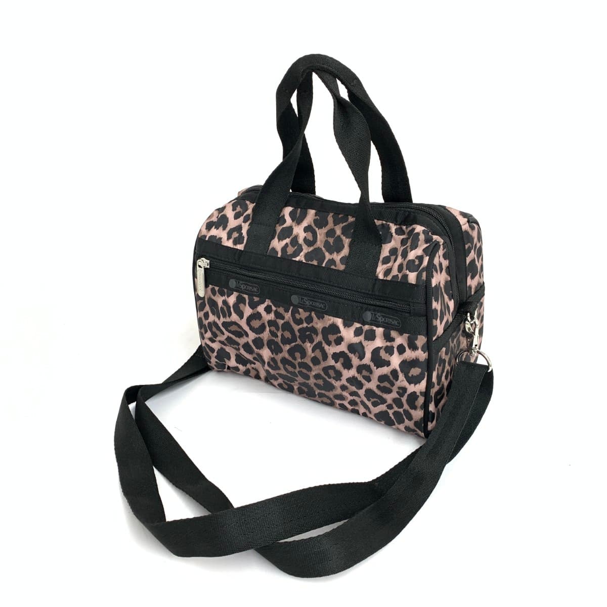 LeSportsac 2WAY Bag / Everyday SM Satchel Good Condition Tony Leopard / Nylon 3868 Black Ladies 3