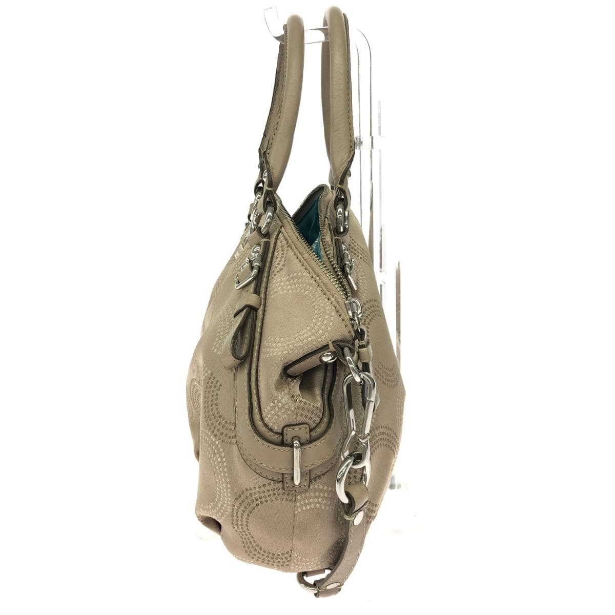 COACH 2WAY Handbag Op Art/Jacquard/Beige 15935 2