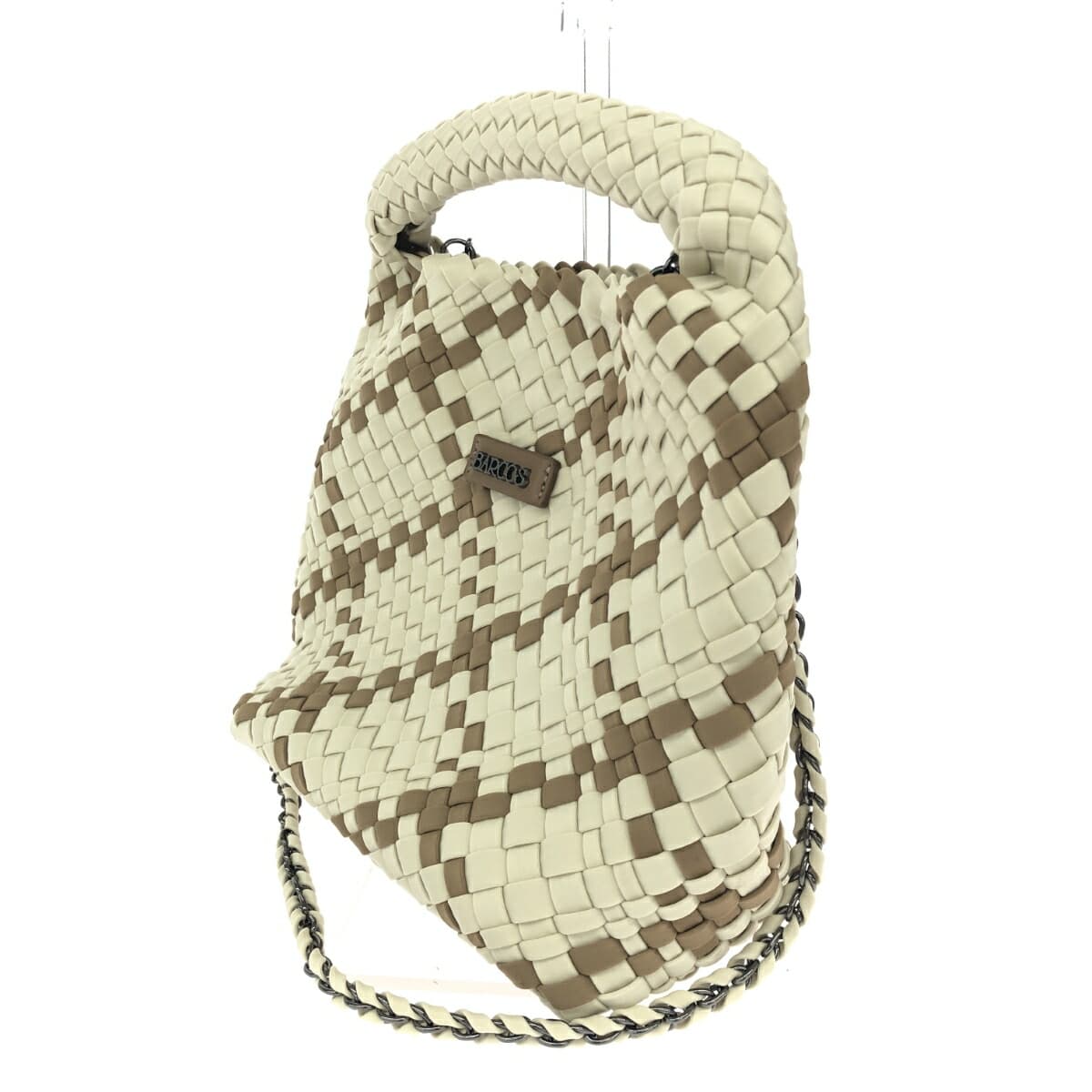 BARCOS BARCOS Bicolor Mesh 2WAY Bag Brown/Beige Women's 4