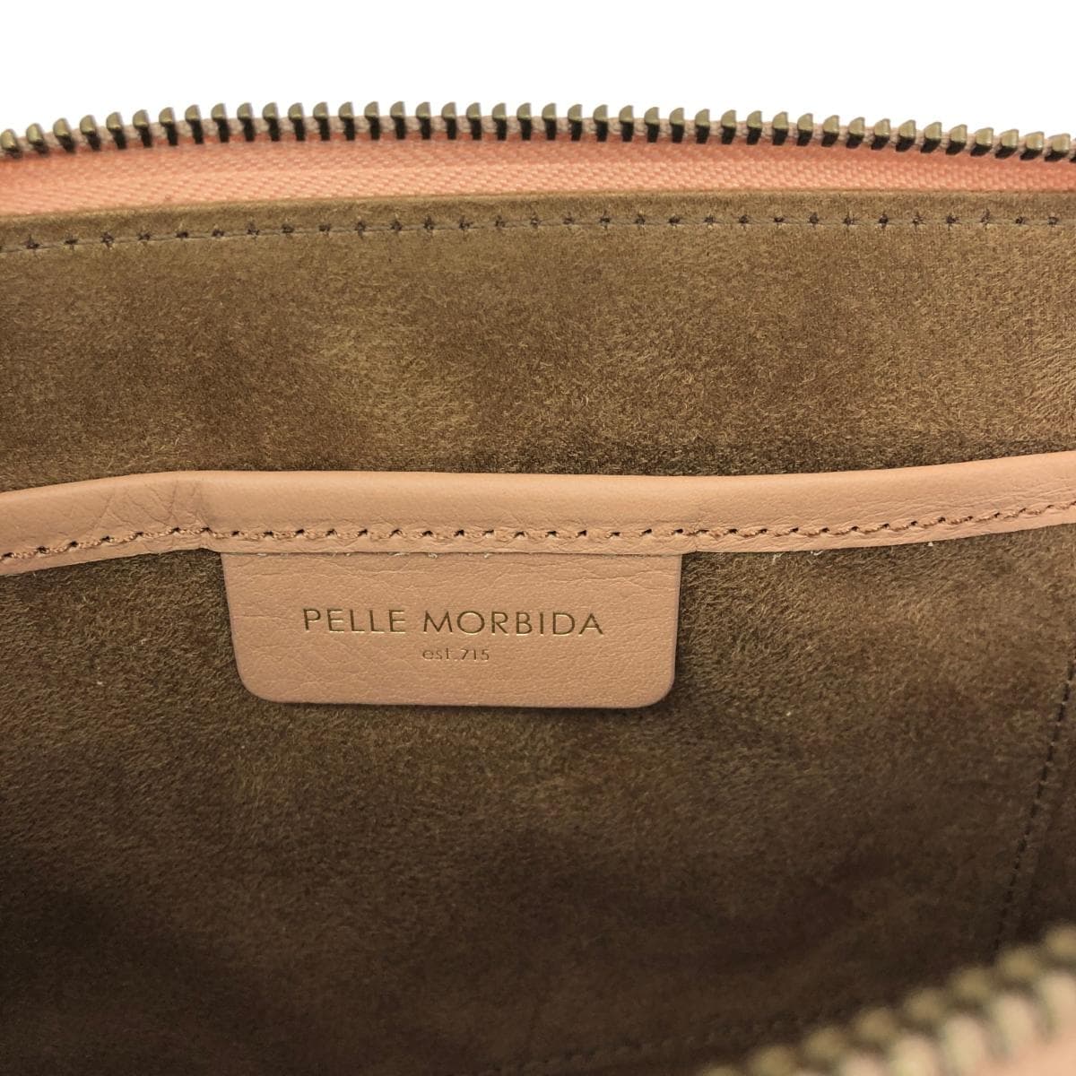 PELLE MORBIDA Clutch Bag Like New Leather Beige Women's 7