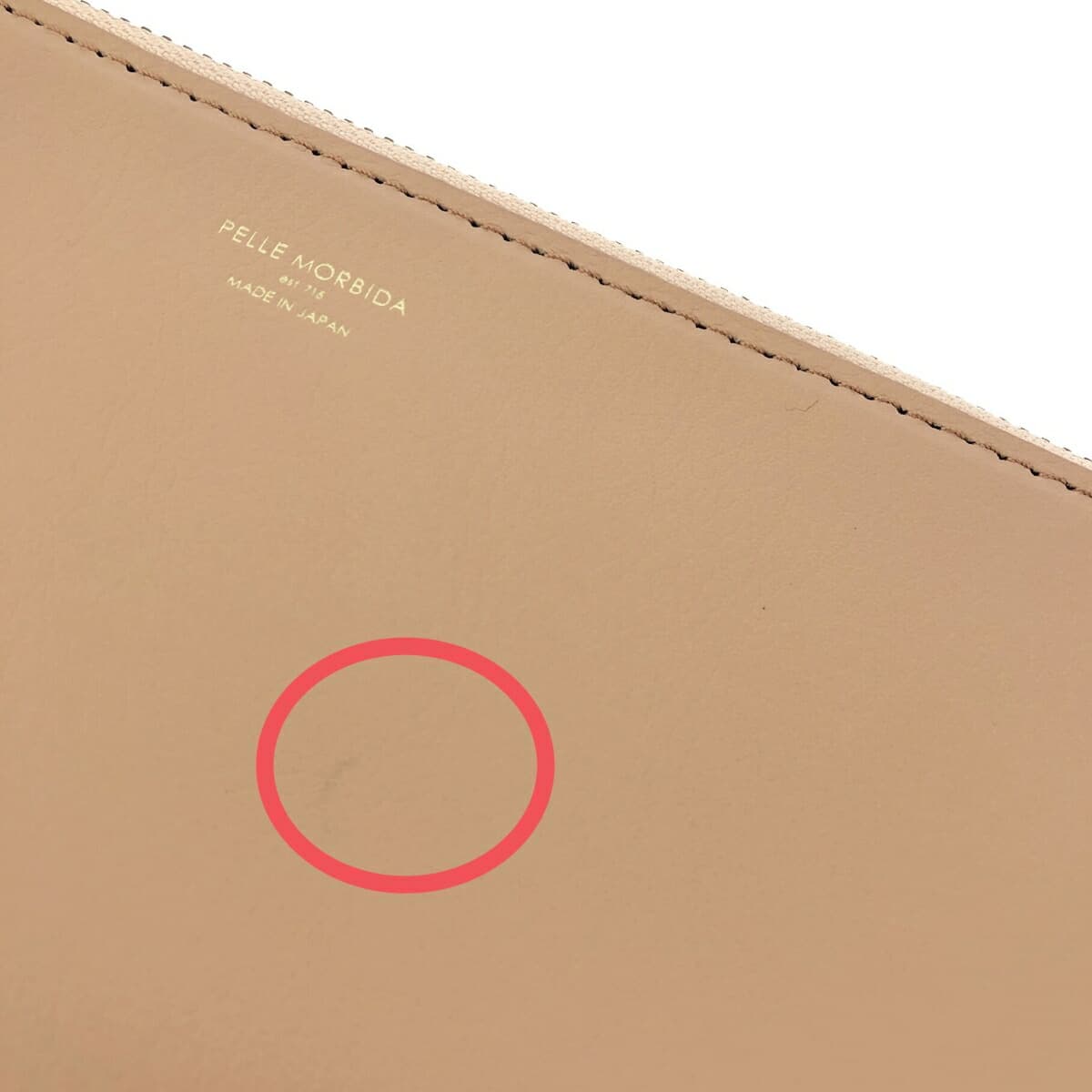 PELLE MORBIDA Clutch Bag Like New Leather Beige Women's 8