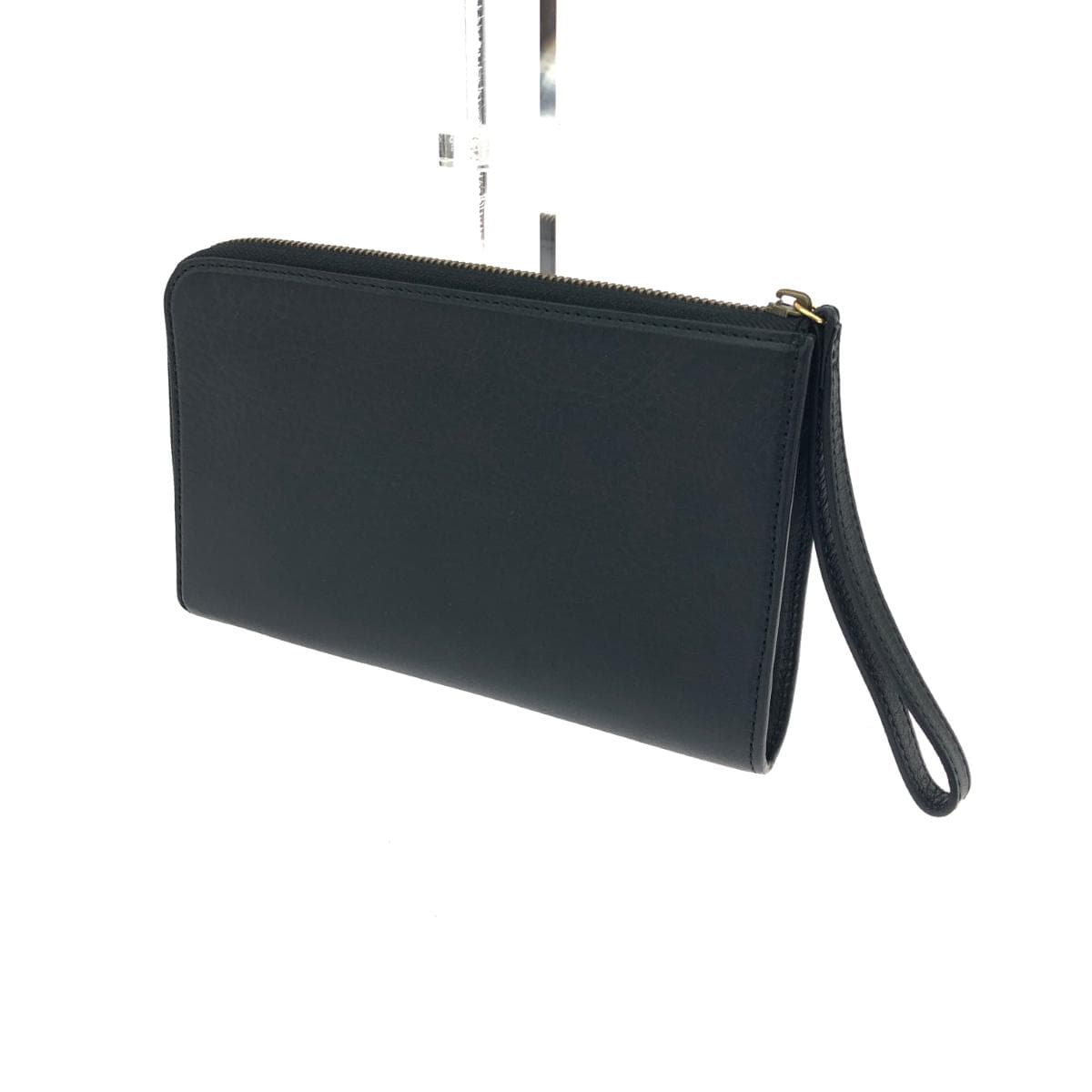 PELLE MORBIDA Clutch Bag Excellent Condition Leather Black Women's 3