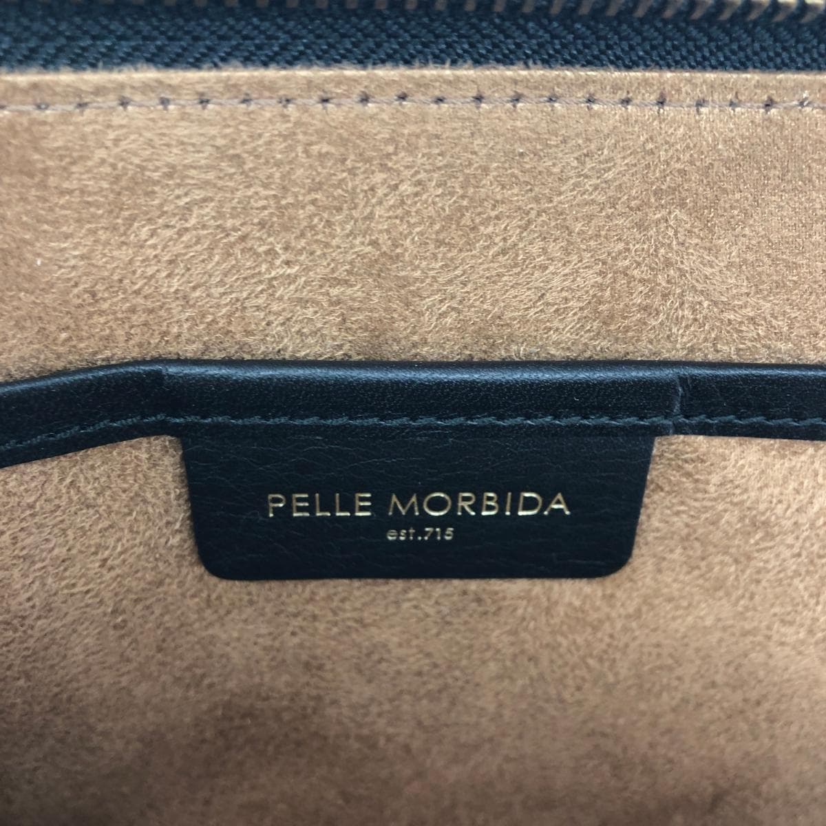 PELLE MORBIDA Clutch Bag Excellent Condition Leather Black Women's 7