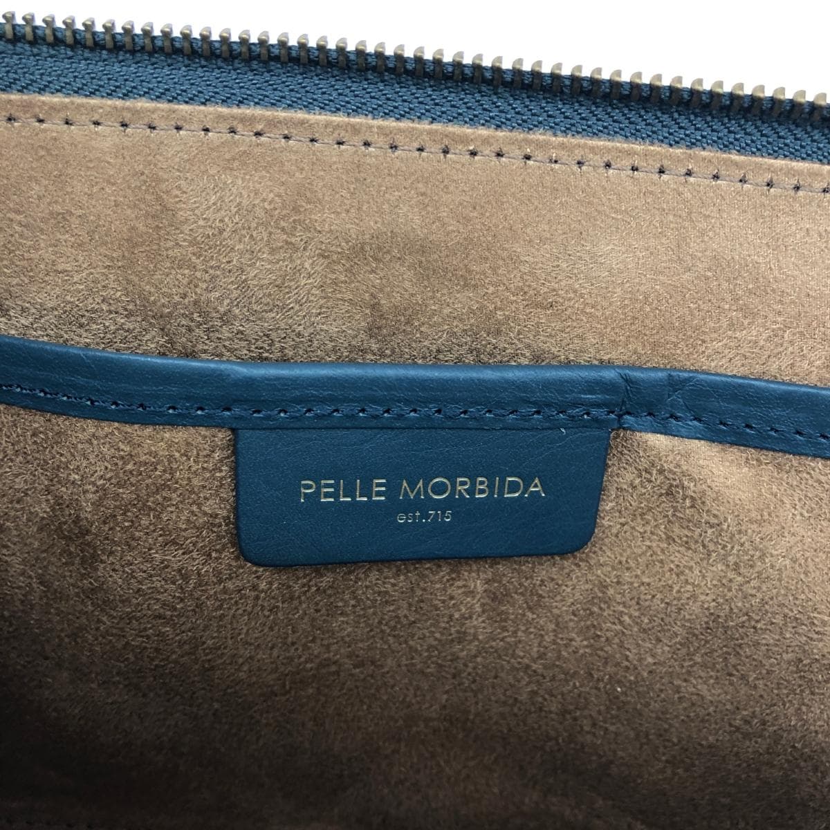 PELLE MORBIDA Clutch Bag Excellent Condition Leather Navy Women's 7