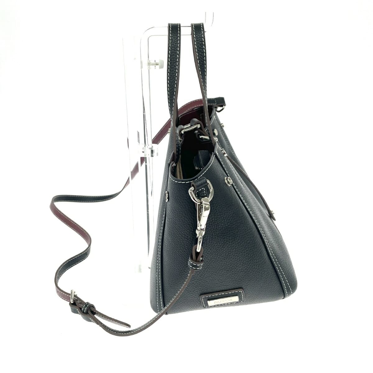 BARCOS 2WAY Bag Good Condition Leather Black Women's 2