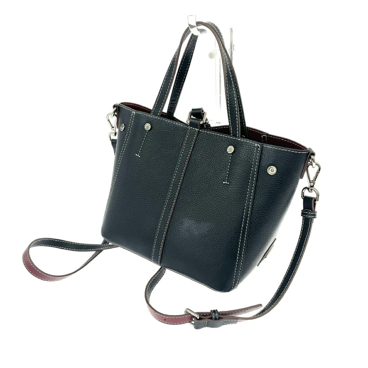 BARCOS 2WAY Bag Good Condition Leather Black Women's 3