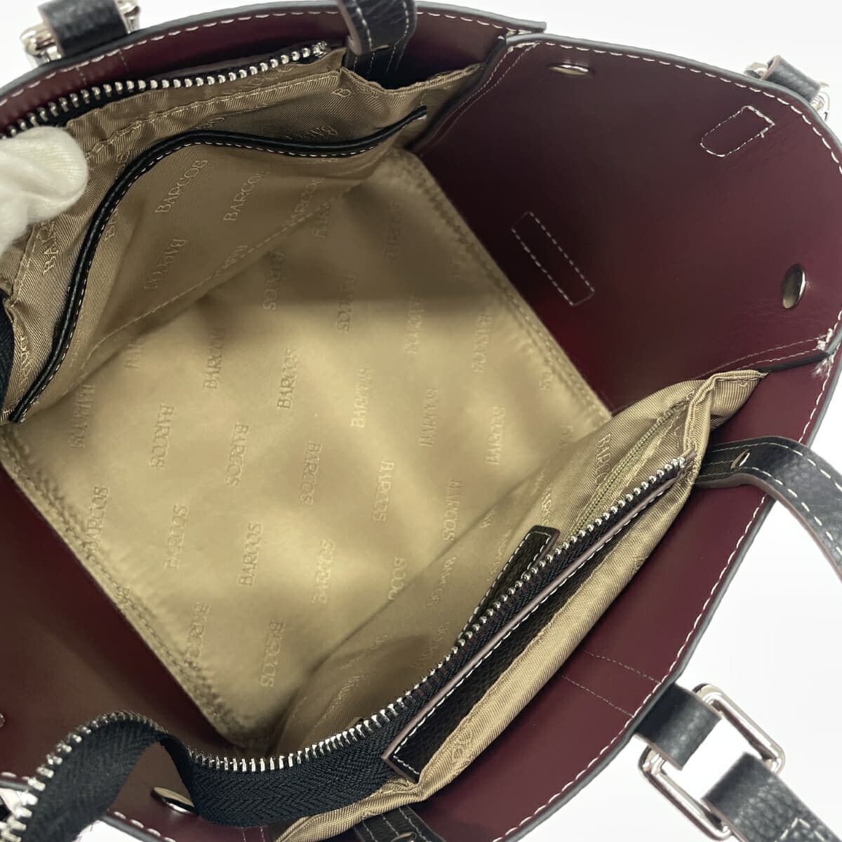 BARCOS 2WAY Bag Good Condition Leather Black Women's 6