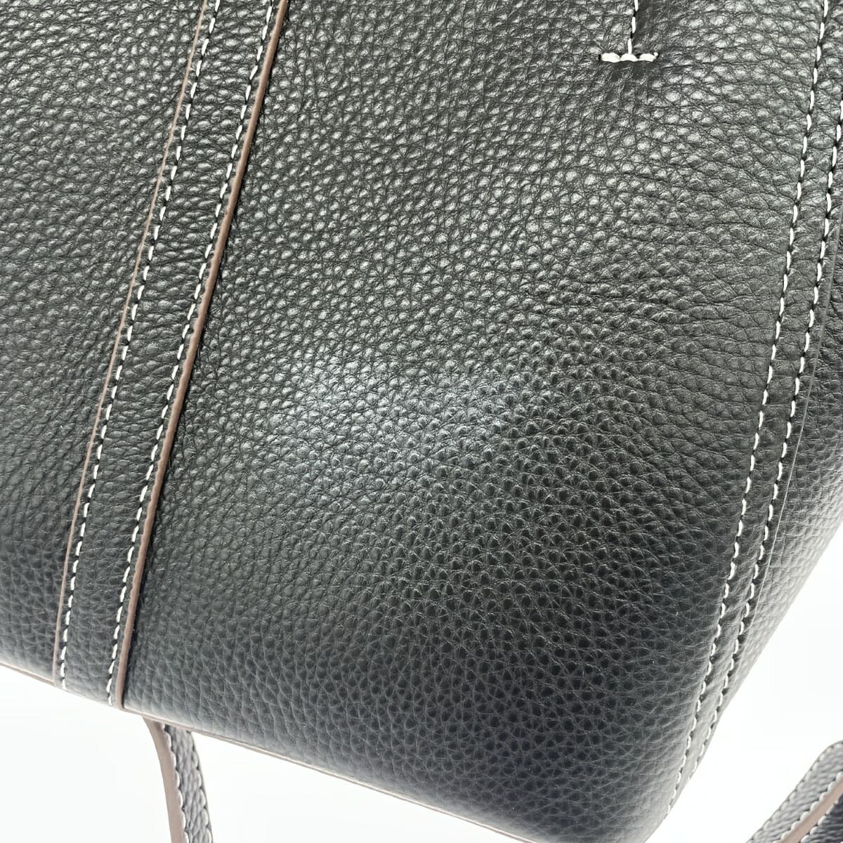 BARCOS 2WAY Bag Good Condition Leather Black Women's 8