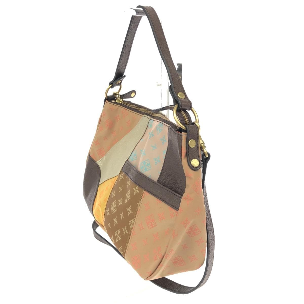Russet Rassit 2WAY bag in good condition, patchwork/monogram/nylon, multicolor, ladies 3