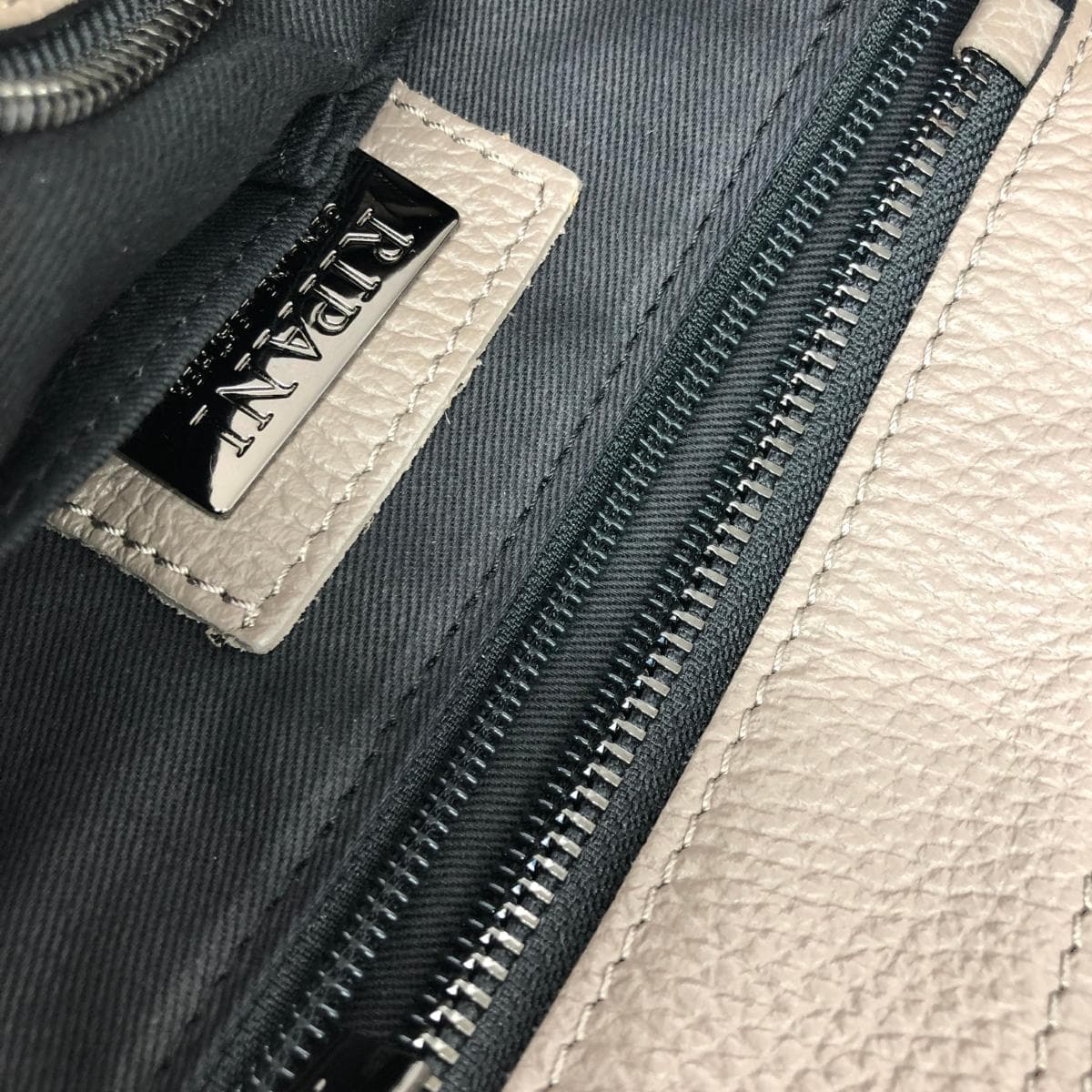 Ripani 2WAY Handbag Straw Material/Leather Greige Ladies 8