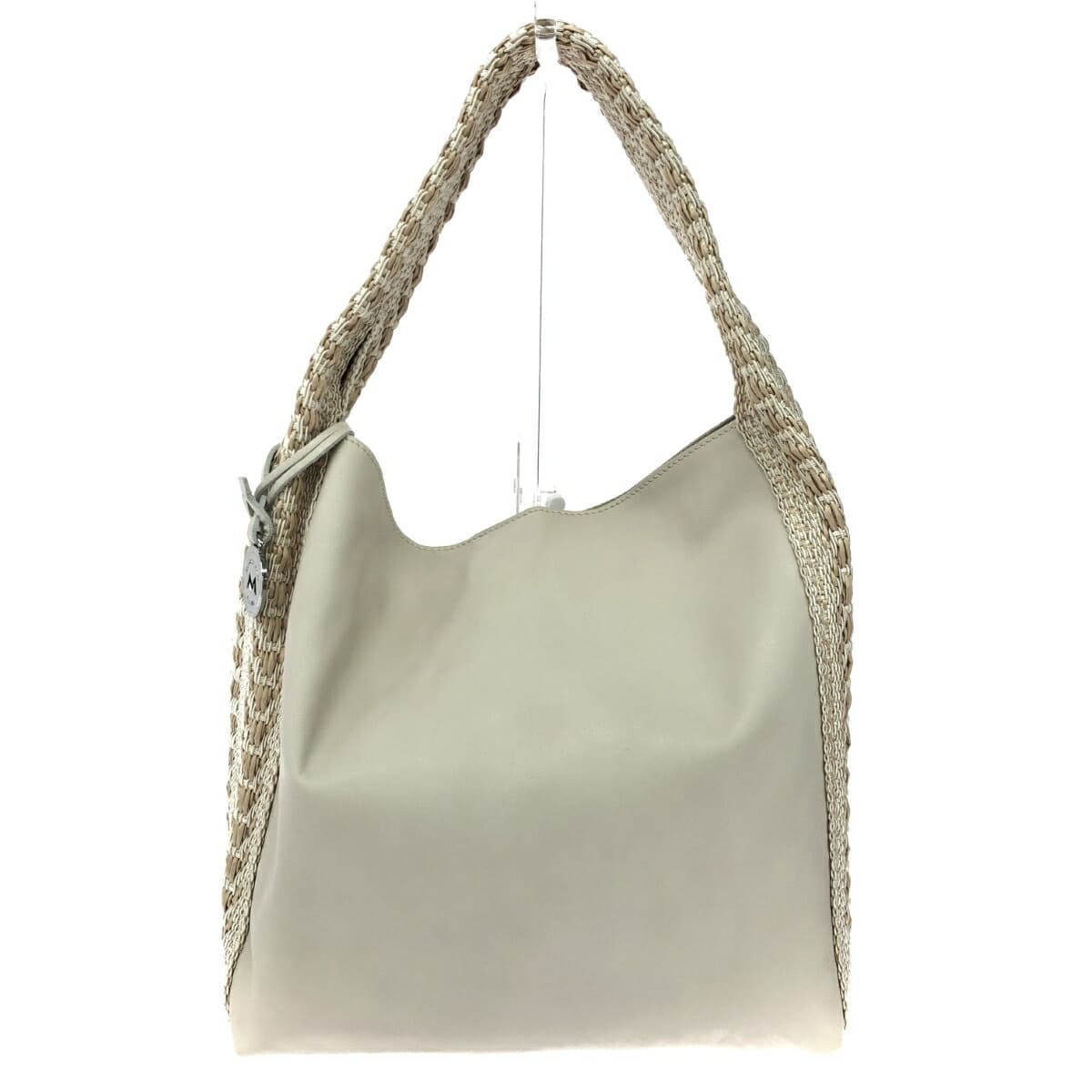 MARCO MASI Handbag Leather/Straw Material White Ladies