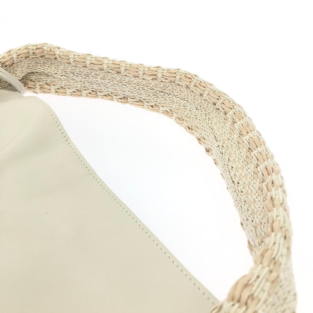 MARCO MASI Handbag Leather/Straw Material White Ladies 5