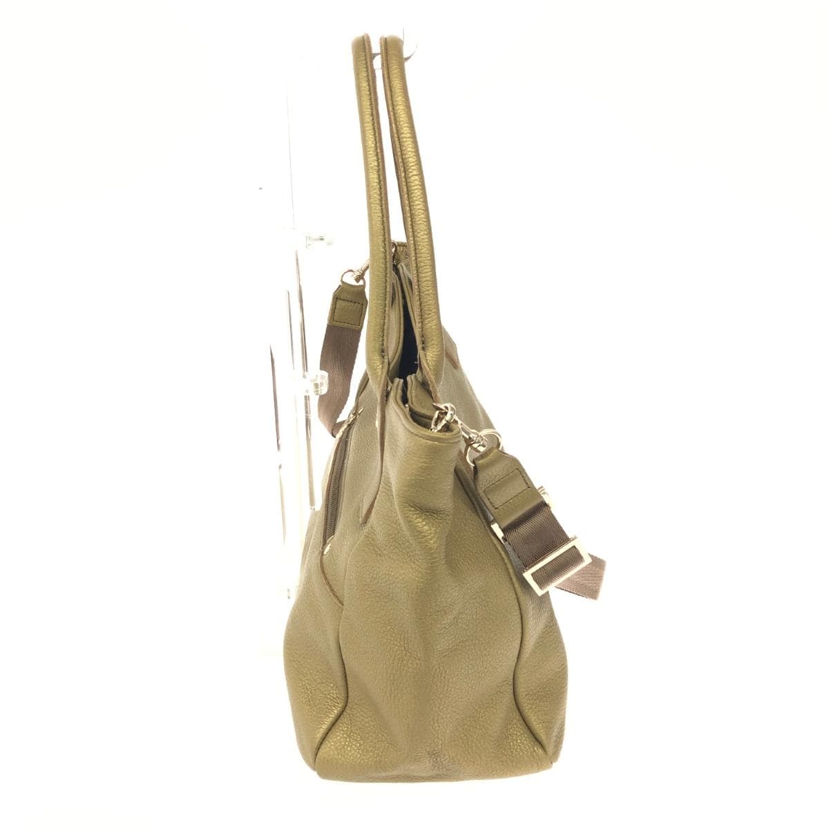 Russet 2WAY bag in good condition, leather, gold color, for women 2