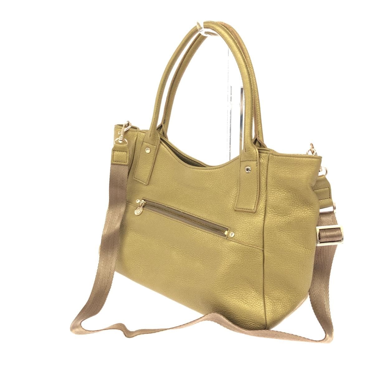 Russet 2WAY bag in good condition, leather, gold color, for women 3
