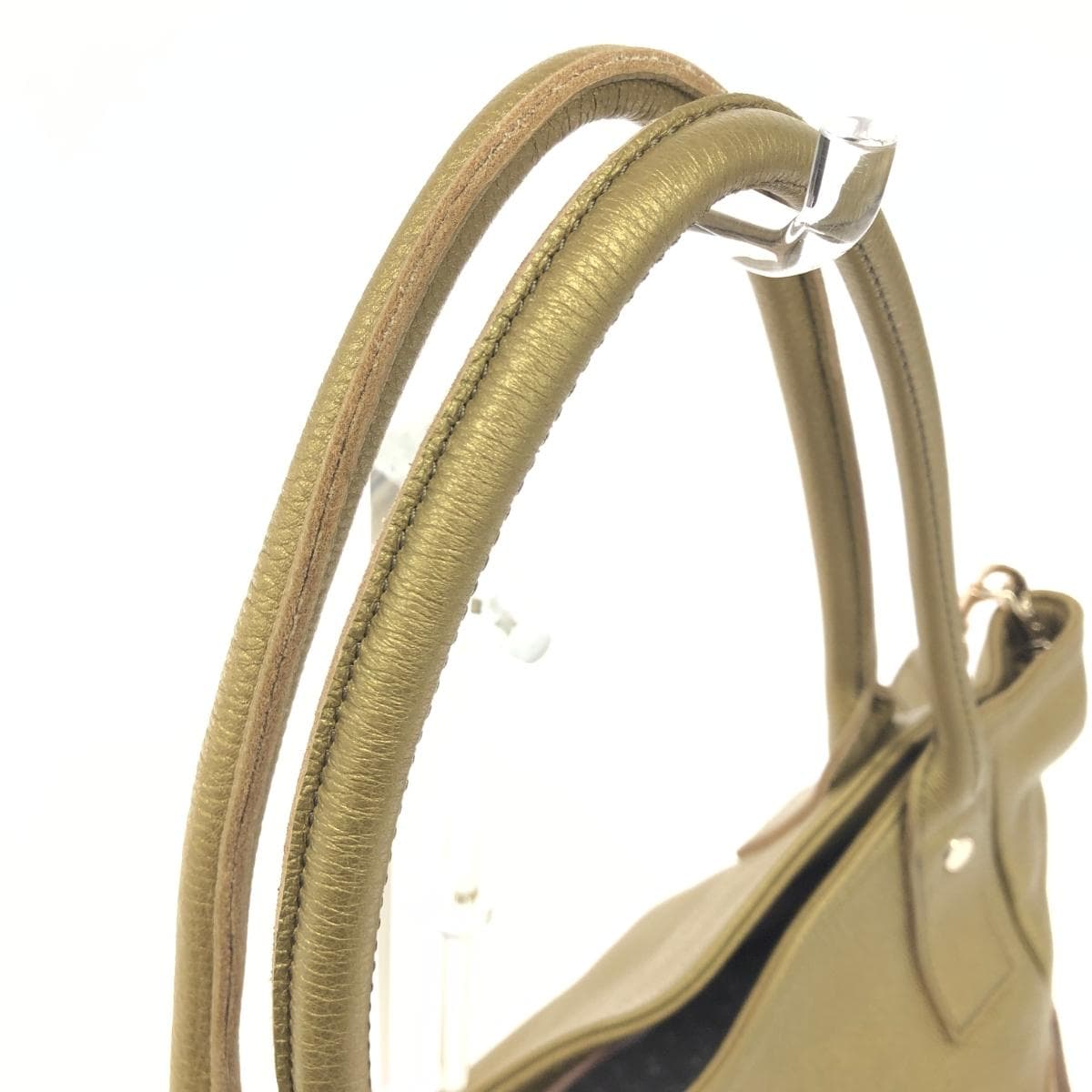 Russet 2WAY bag in good condition, leather, gold color, for women 4