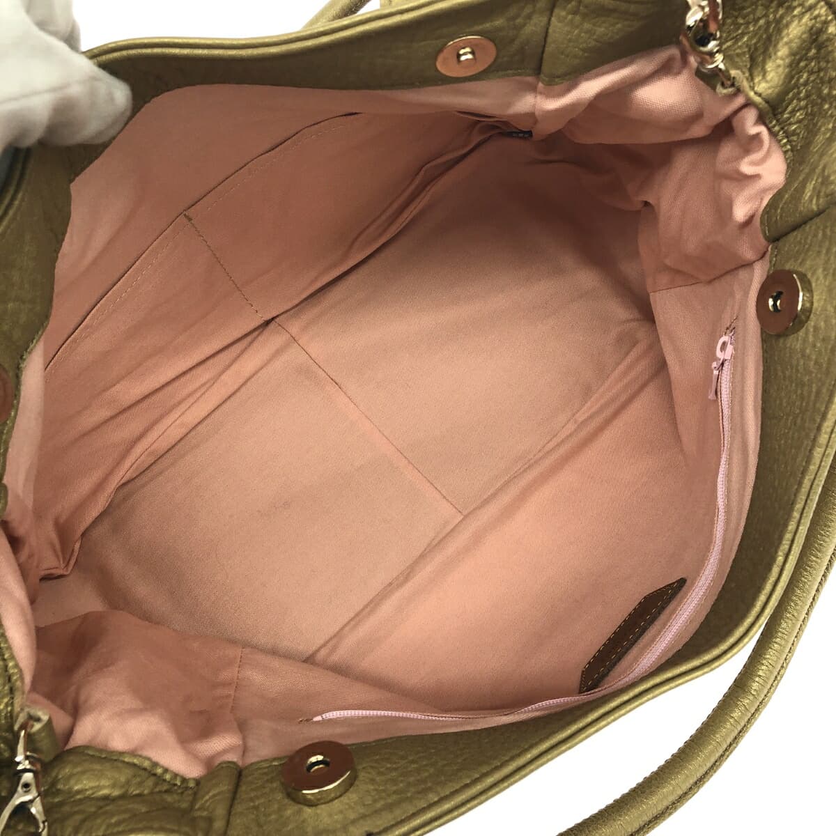 Russet 2WAY bag in good condition, leather, gold color, for women 6