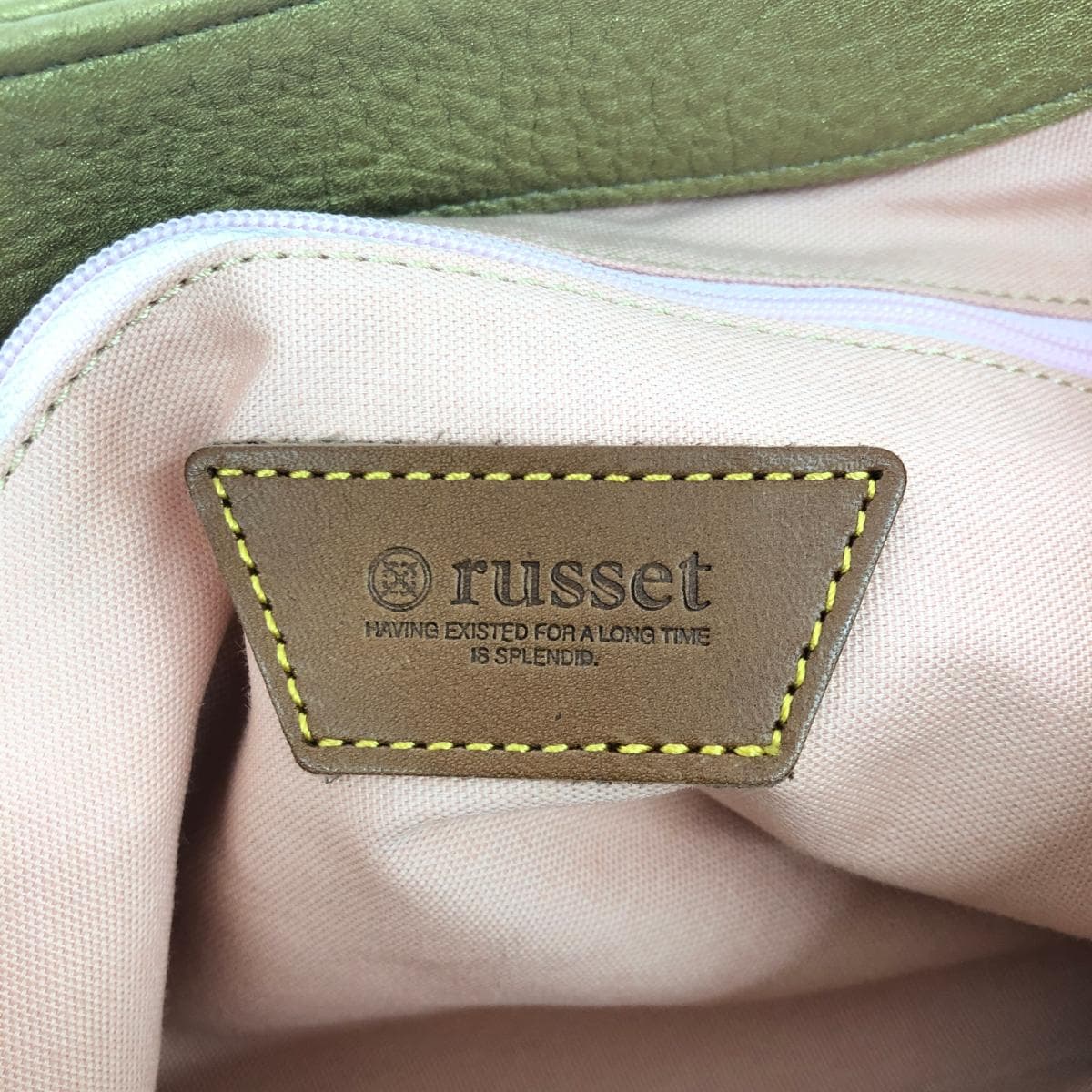 Russet 2WAY bag in good condition, leather, gold color, for women 7