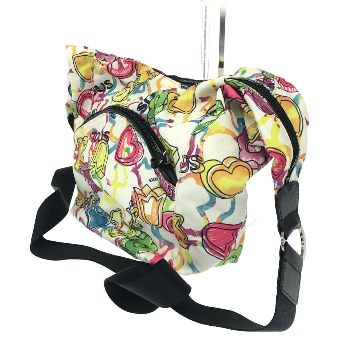 TOUS Shoulder Bag Total Pattern / Bear / Nylon Multi-Color Women's 3