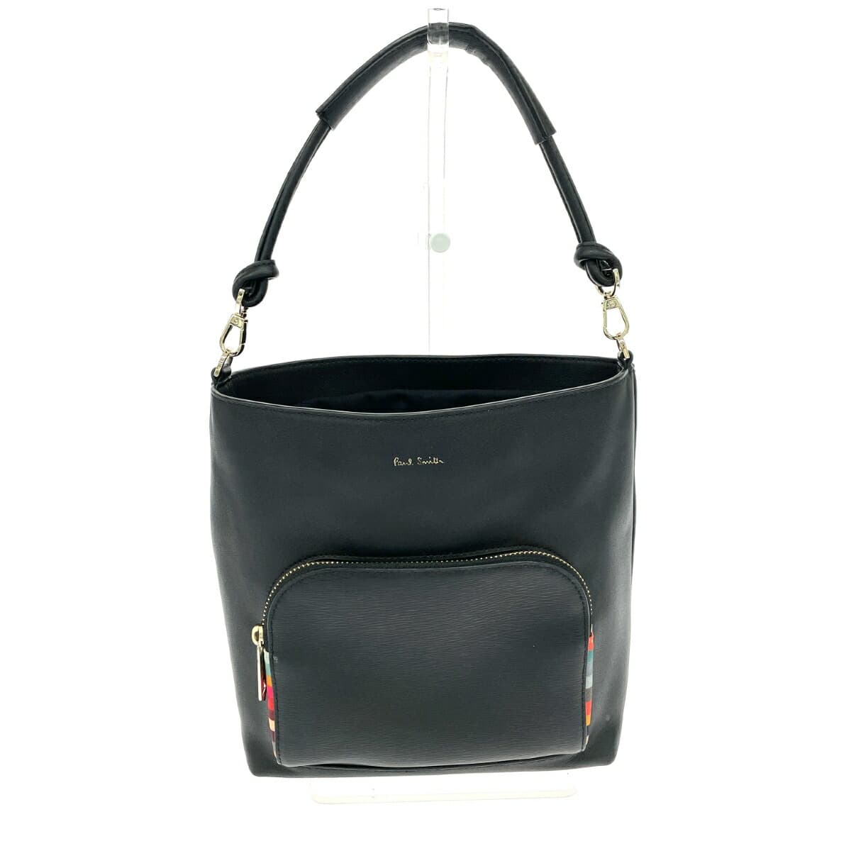 Paul Smith handbag swirl highlight leather black ladies