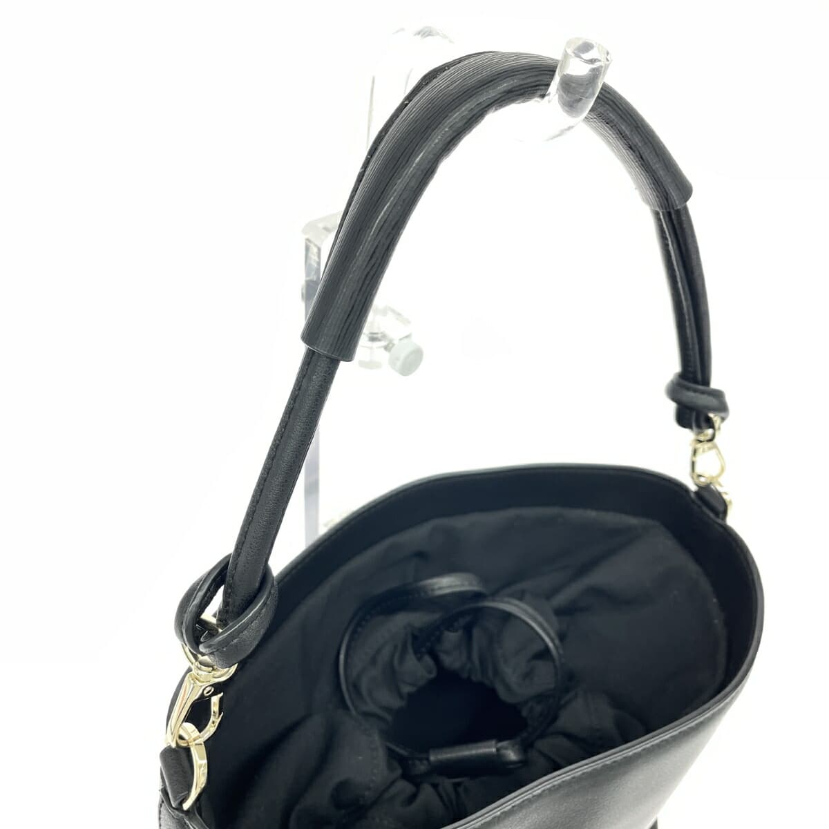 Paul Smith handbag swirl highlight leather black ladies 4