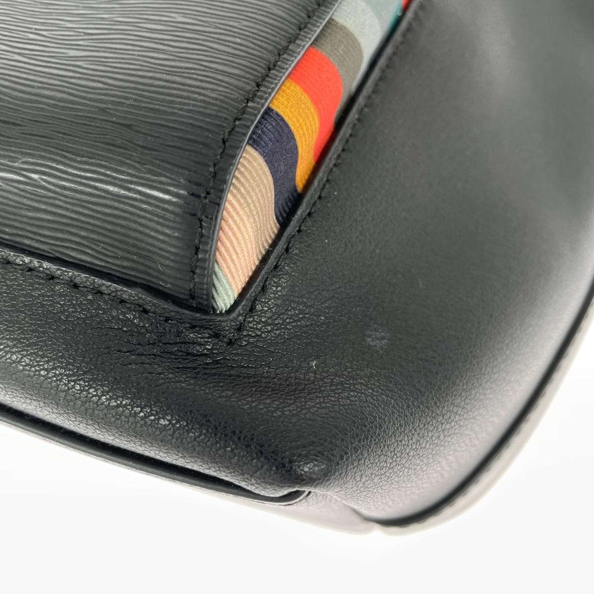 Paul Smith handbag swirl highlight leather black ladies 8