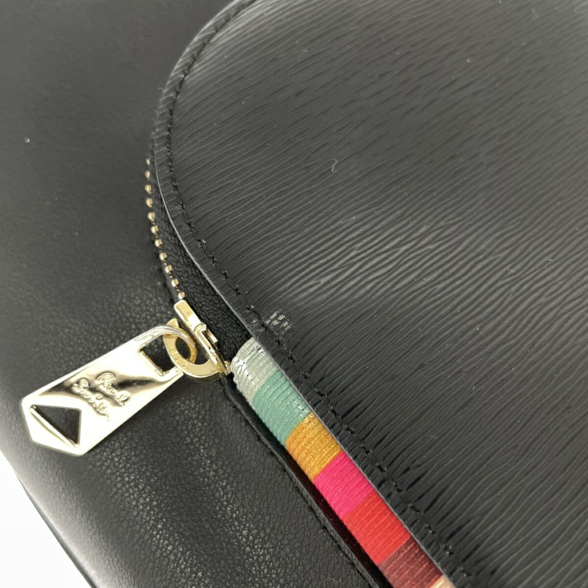 Paul Smith handbag swirl highlight leather black ladies 9