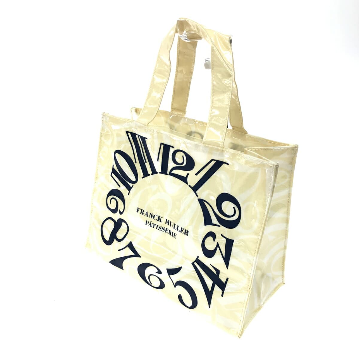Franck Muller tote bag in excellent condition, limited edition from Ginza SIX, novelty item with dial motif, yellow, unisex 3