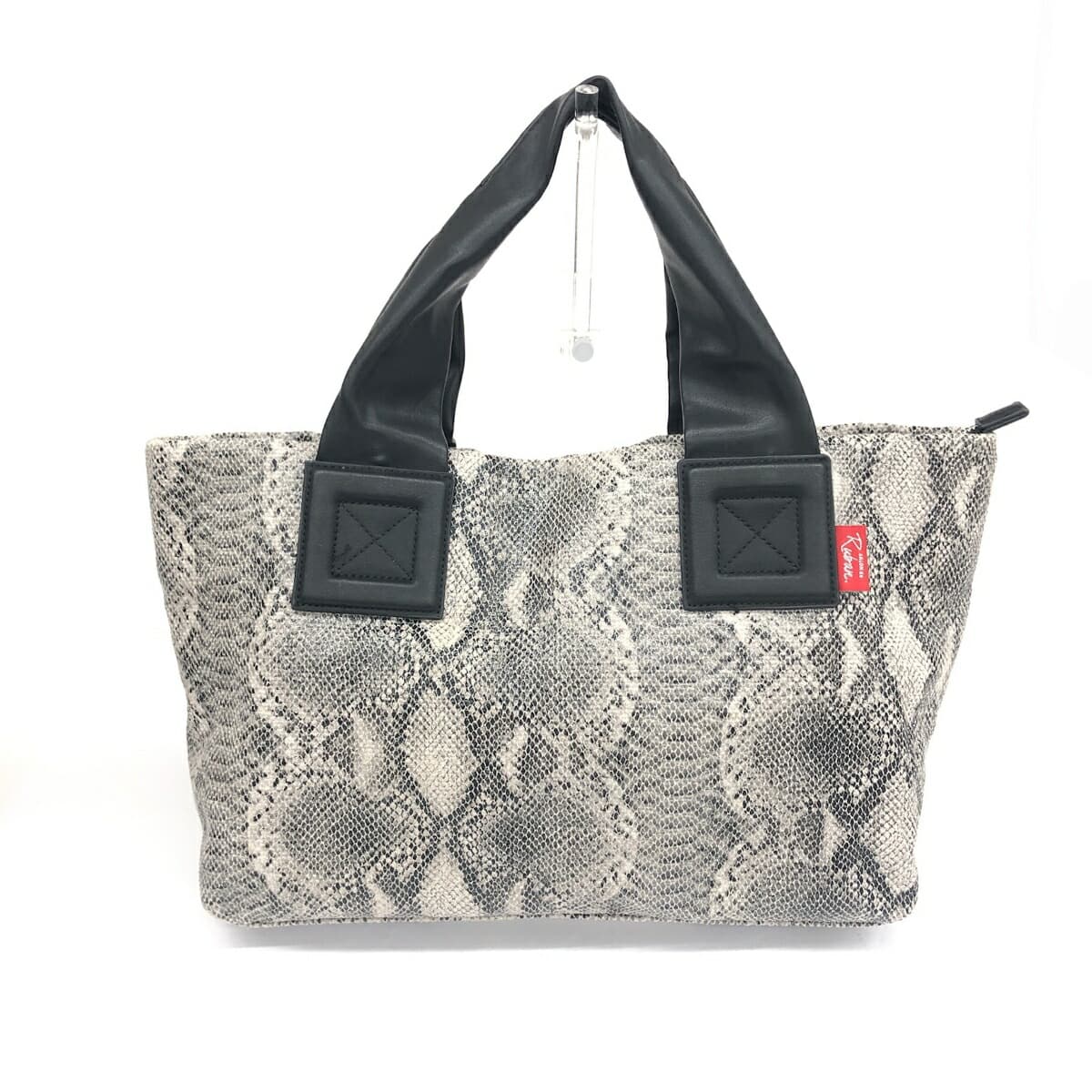 SALON de RUBAN Tote Bag in Good Condition, Python Pattern, Gray, Women's