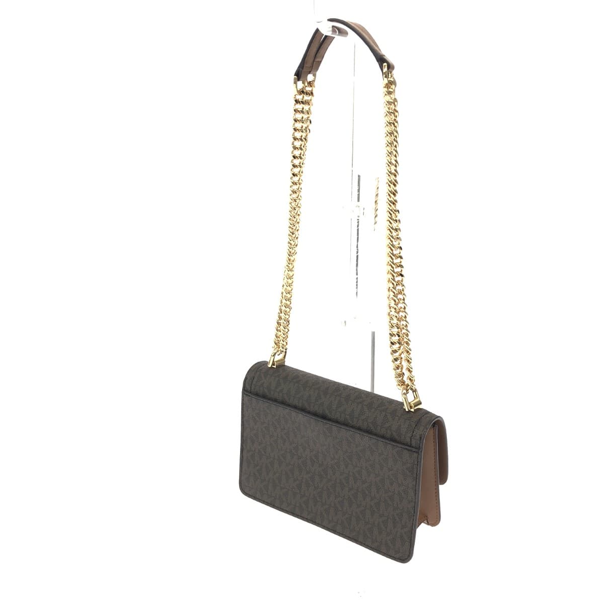 MICHAEL KORS Shoulder Bag Good Condition MK Monogram PVC Brown Women's 3