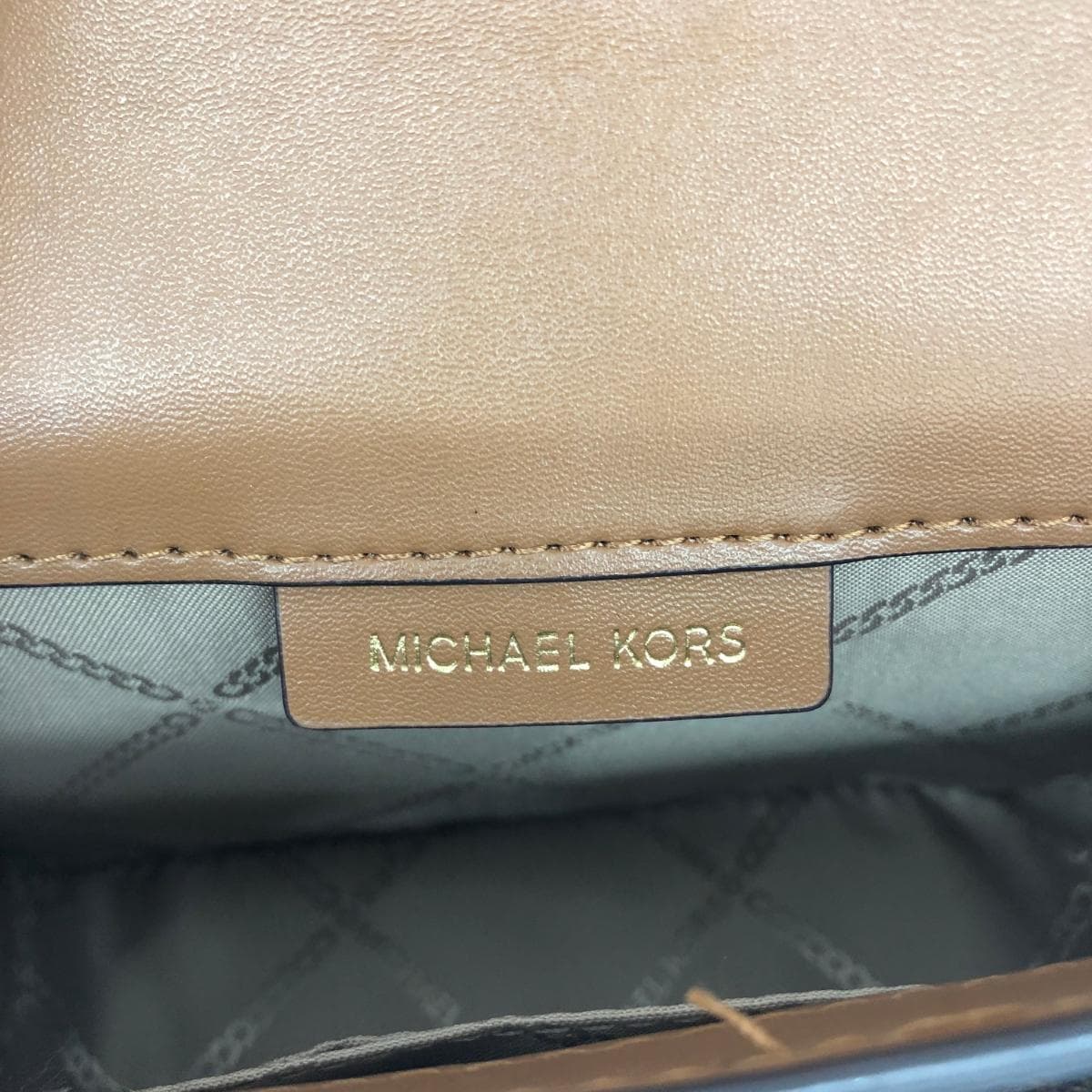 MICHAEL KORS Shoulder Bag Good Condition MK Monogram PVC Brown Women's 8