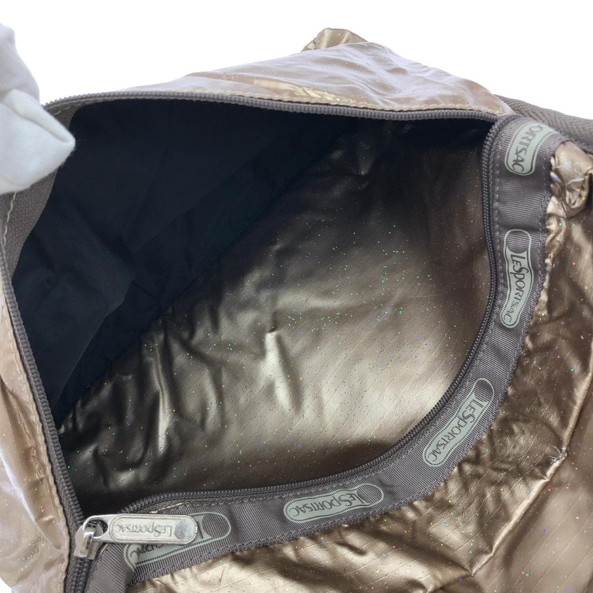 LeSportsac Backpack Glitter Nylon Gold Color Ladies 6