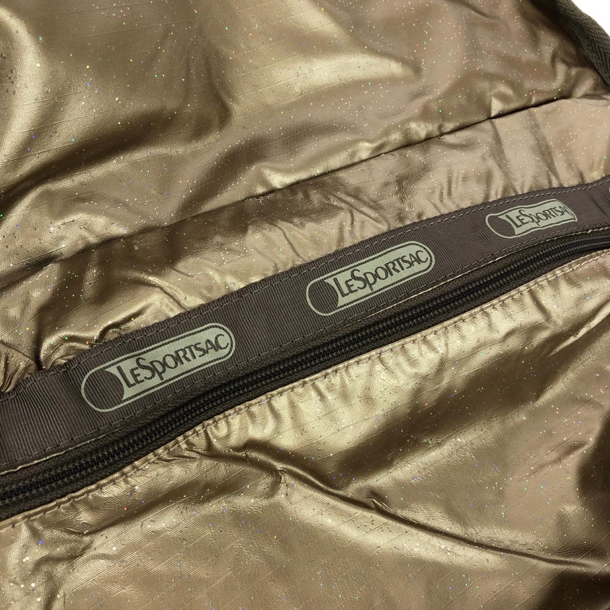 LeSportsac Backpack Glitter Nylon Gold Color Ladies 7