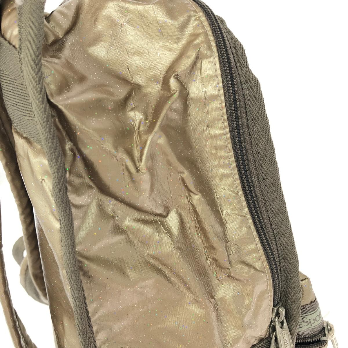 LeSportsac Backpack Glitter Nylon Gold Color Ladies 8