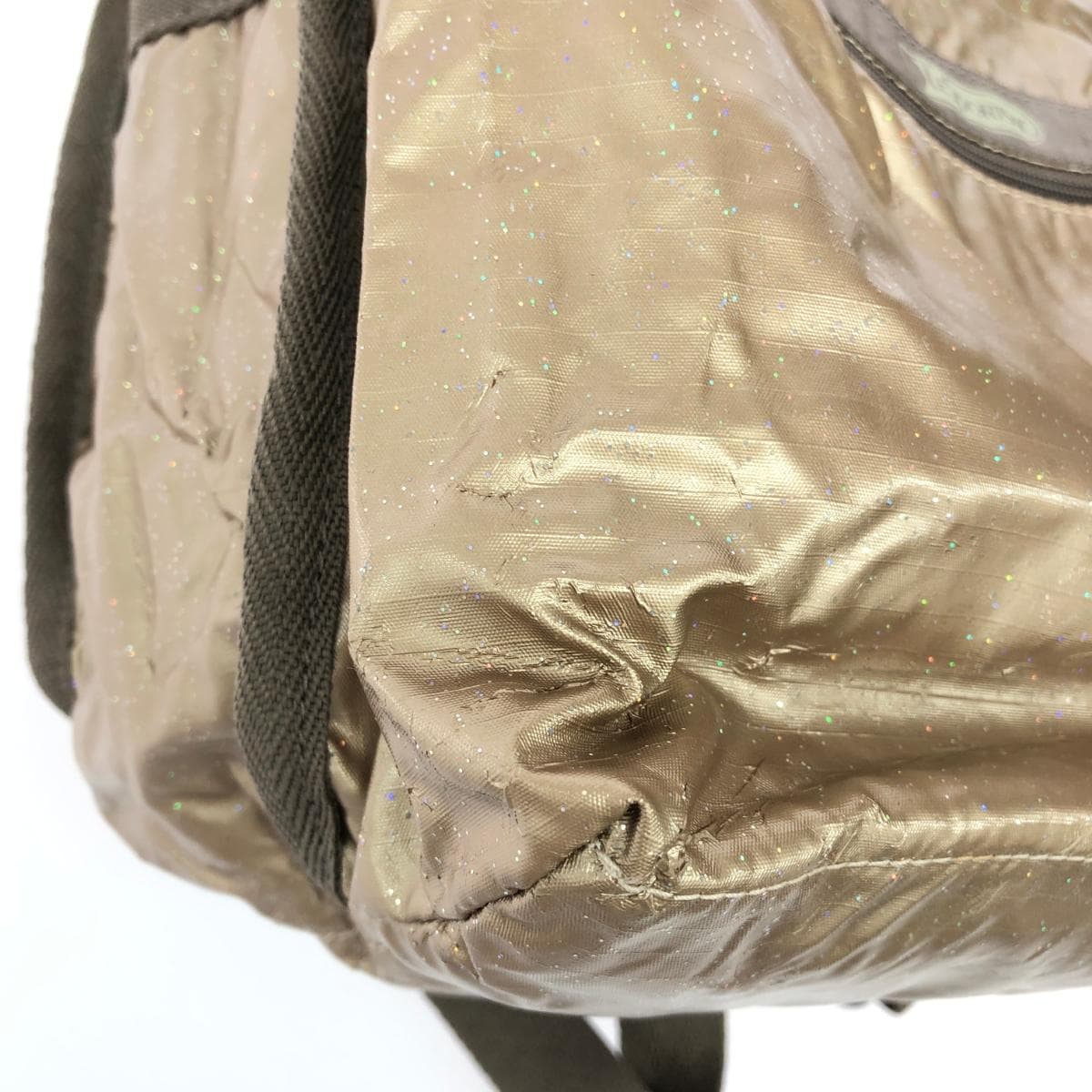 LeSportsac Backpack Glitter Nylon Gold Color Ladies 9