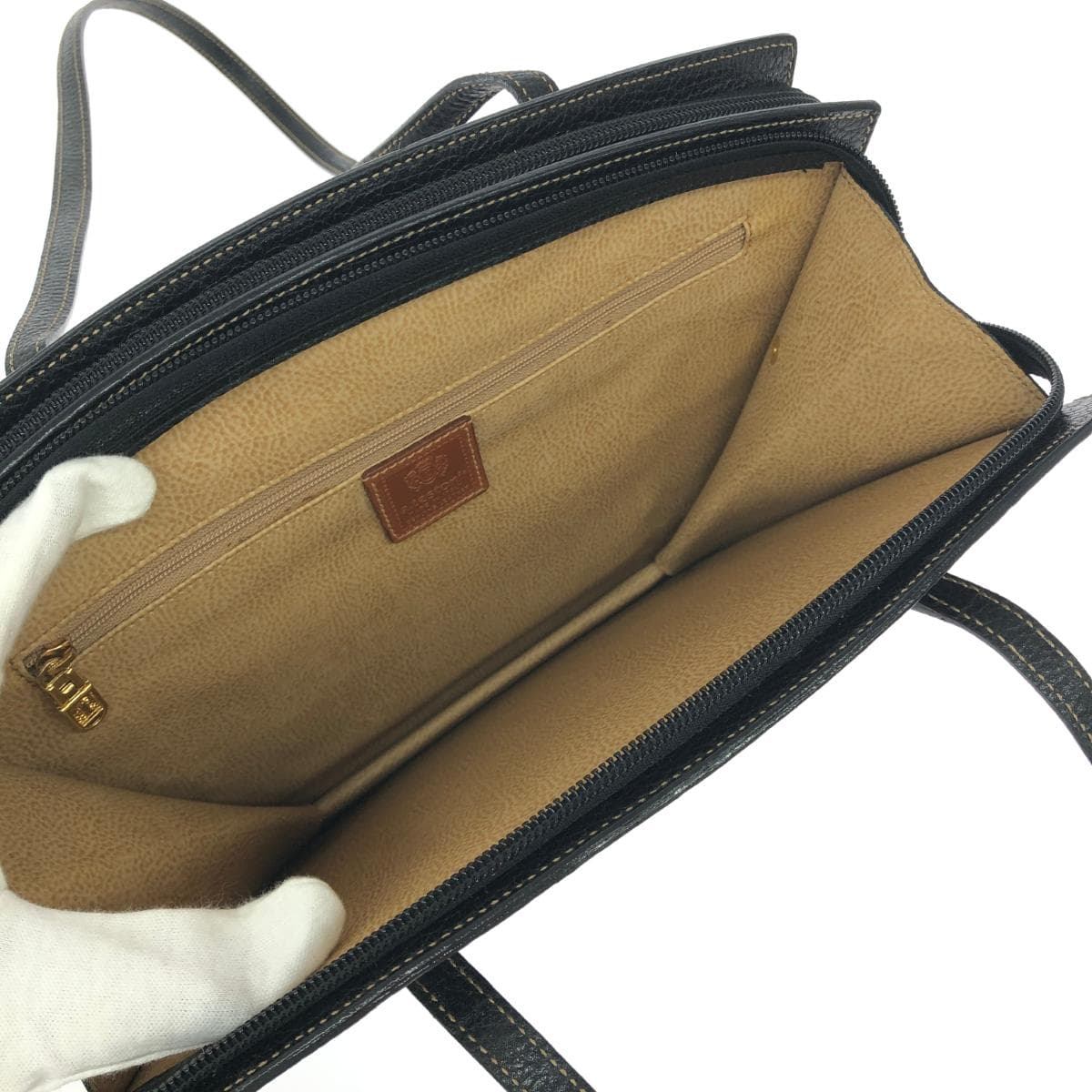 a.testoni Atestoni Shoulder Tote Bag Leather Black Women's 6