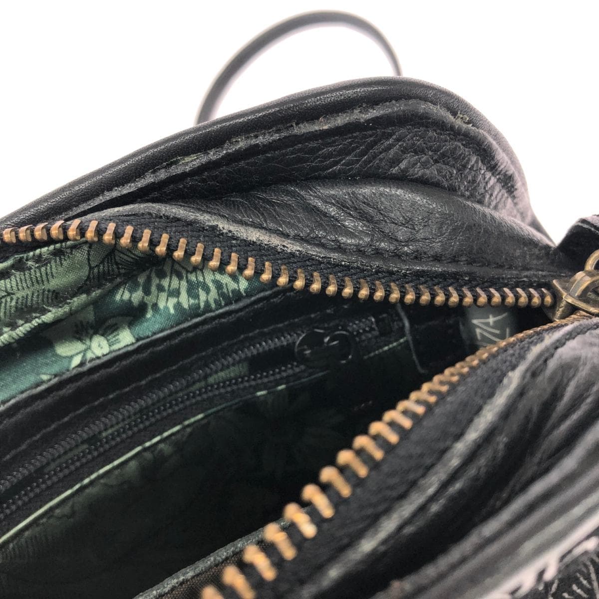 IBIZA Ibiza Shoulder Bag Floral Pattern Leather Black Women's 7