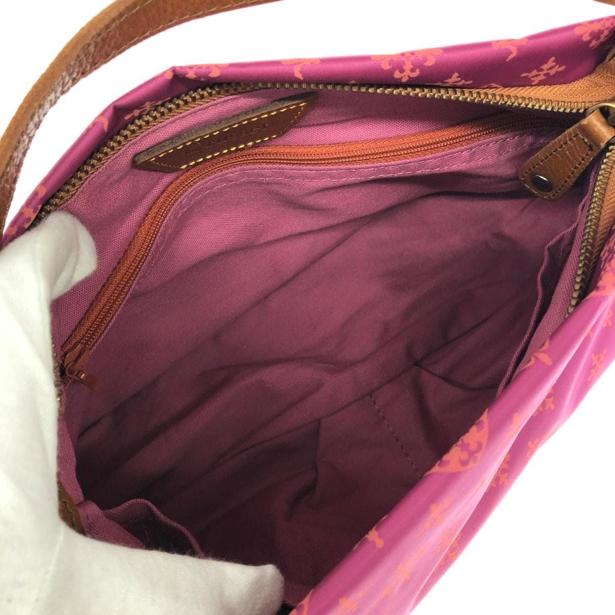 Russet Rassit Handbag Monogram Nylon Pink Ladies 7
