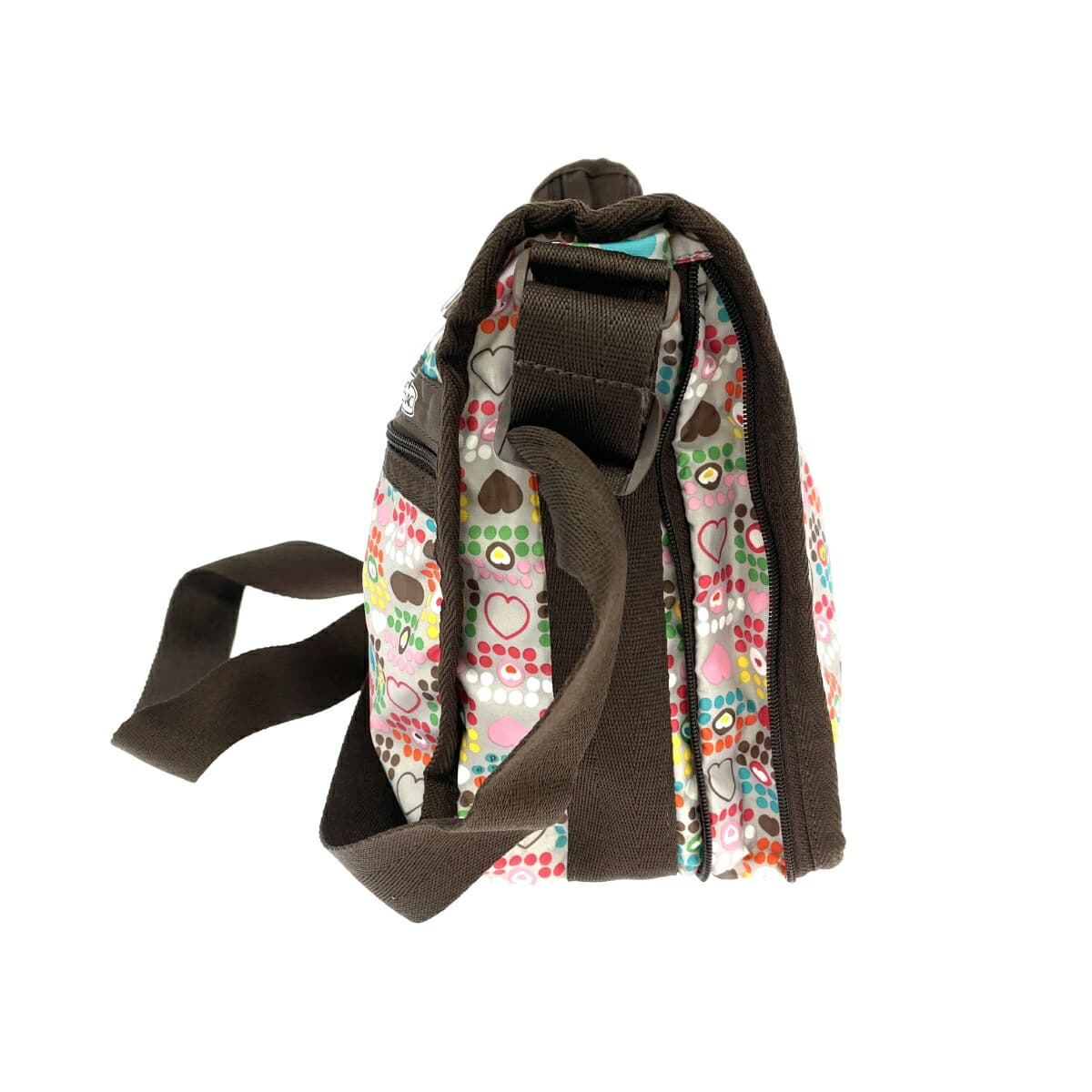 LeSportsac Shoulder Bag Heart Dot Logo Nylon Brown Ladies 2