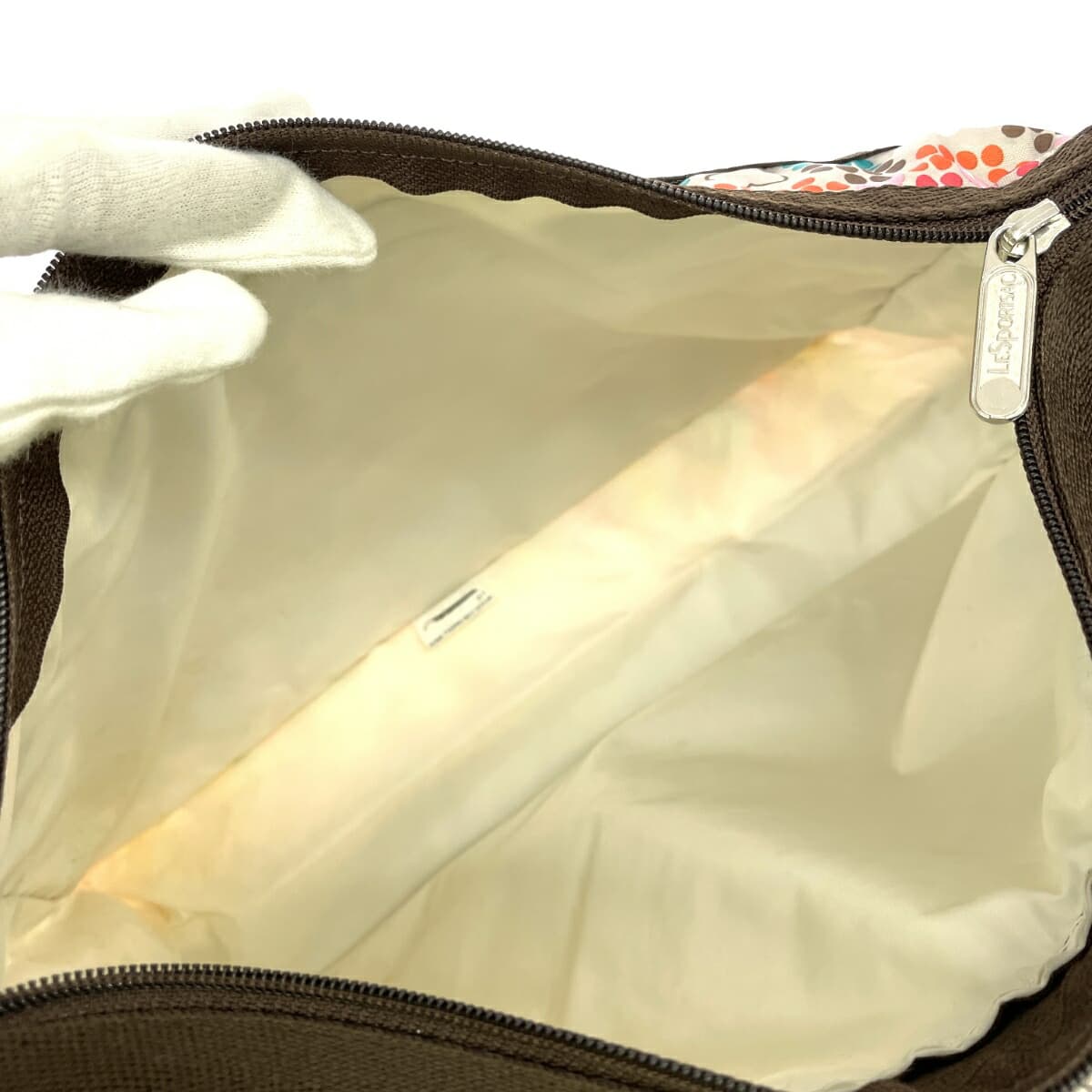 LeSportsac Shoulder Bag Heart Dot Logo Nylon Brown Ladies 5