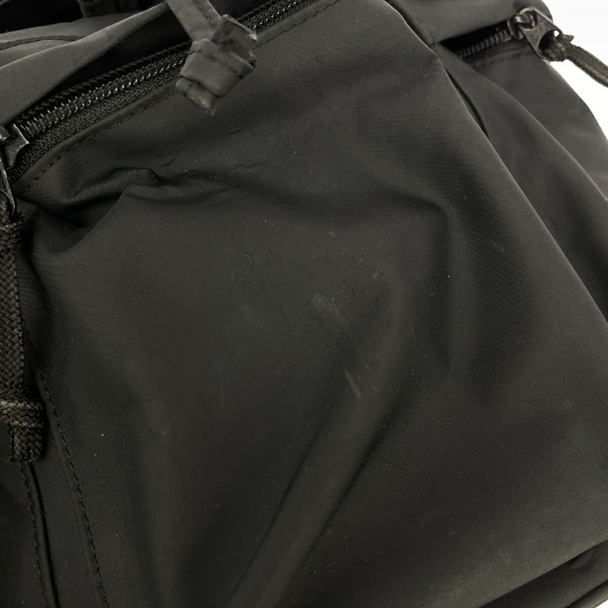 GUESS Drawstring Backpack Logo Hardware Nylon Black Unisex 7