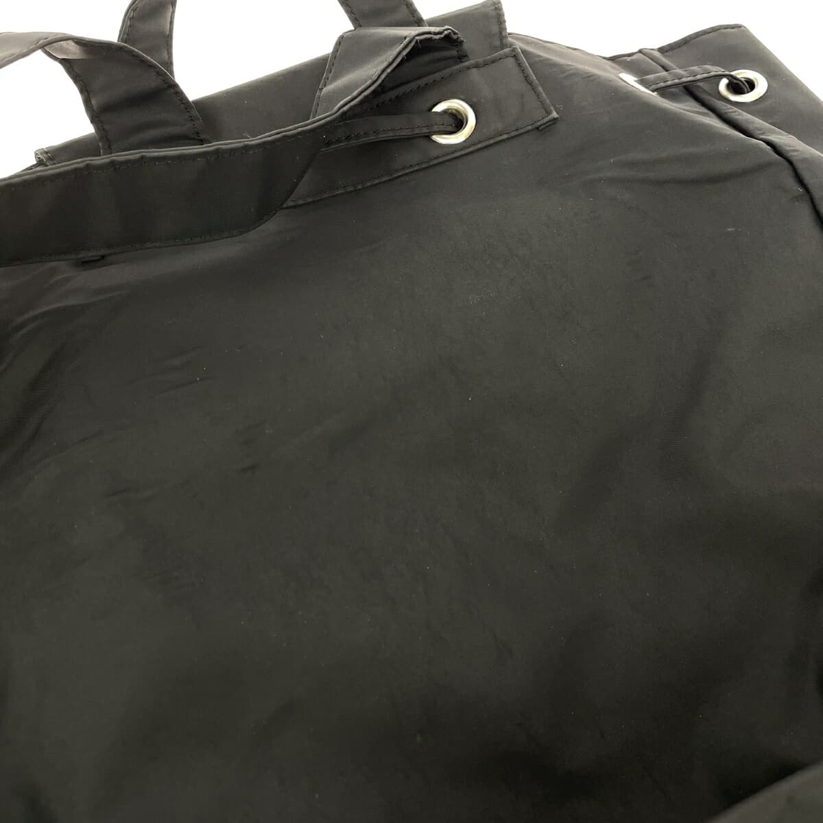 GUESS Drawstring Backpack Logo Hardware Nylon Black Unisex 8