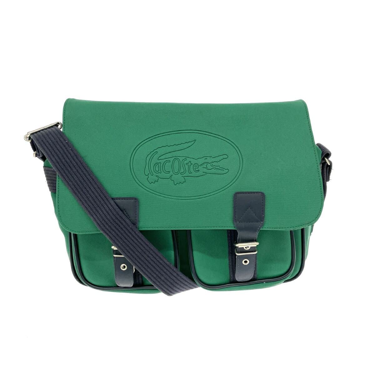 LACOSTE Messenger Bag Crocodile Logo PVC Vintage Green Unisex