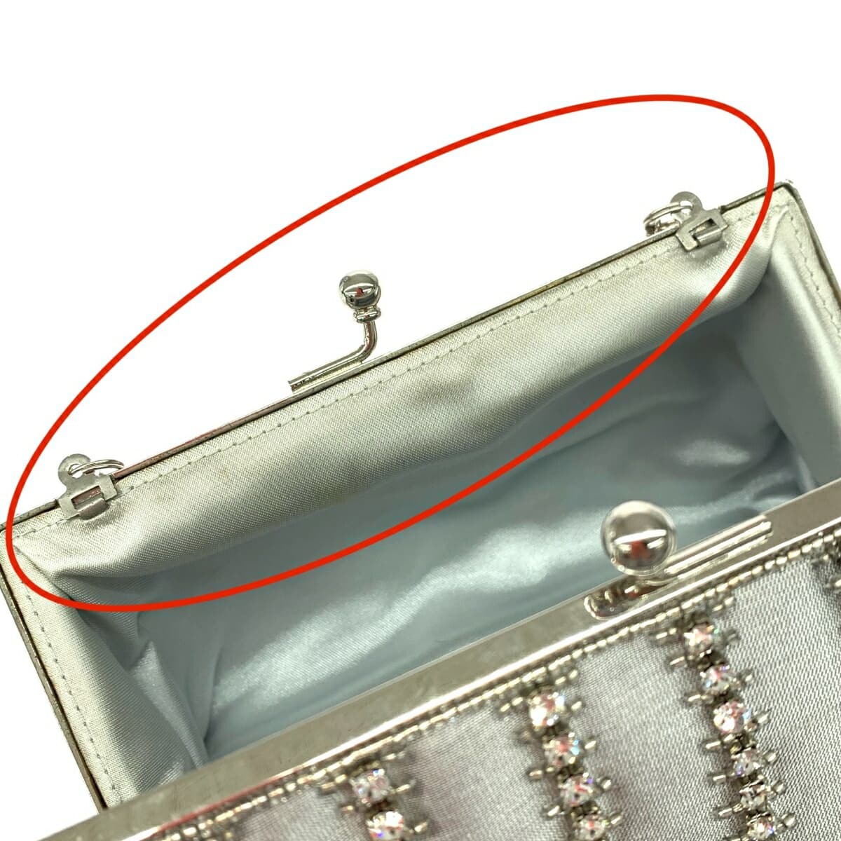 Clutch bag party bag coin purse chain bag rhinestones/satin silver color for women 7