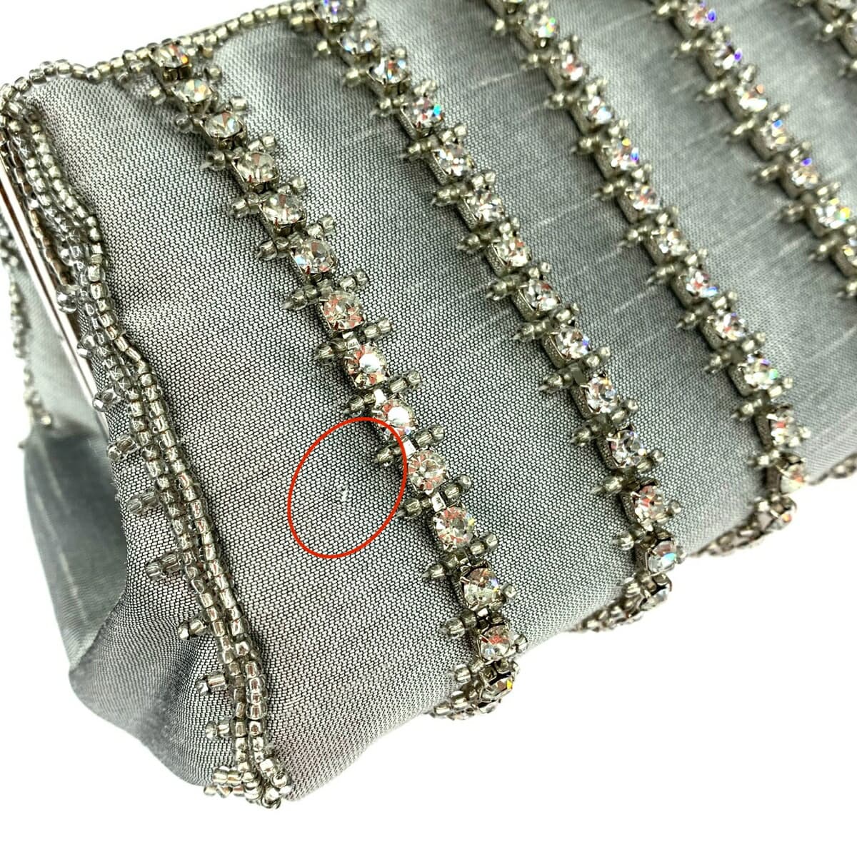 Clutch bag party bag coin purse chain bag rhinestones/satin silver color for women 8
