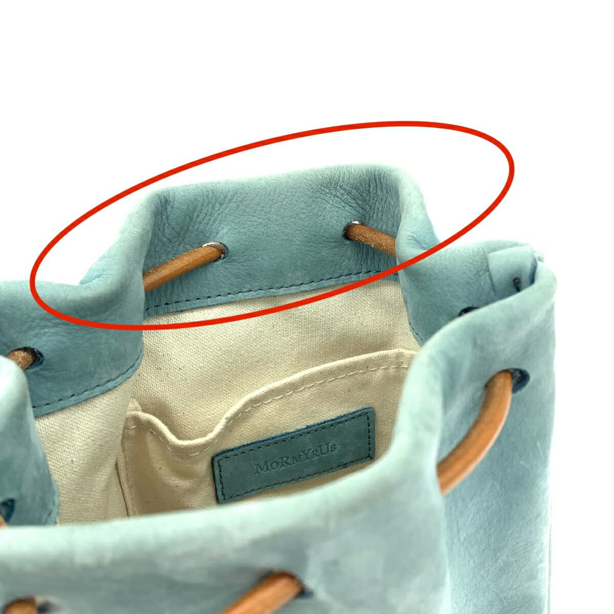 Mormyrus Mormyrus Drawstring Handbag Nubuck/Turquoise Blue Blue Ladies 7