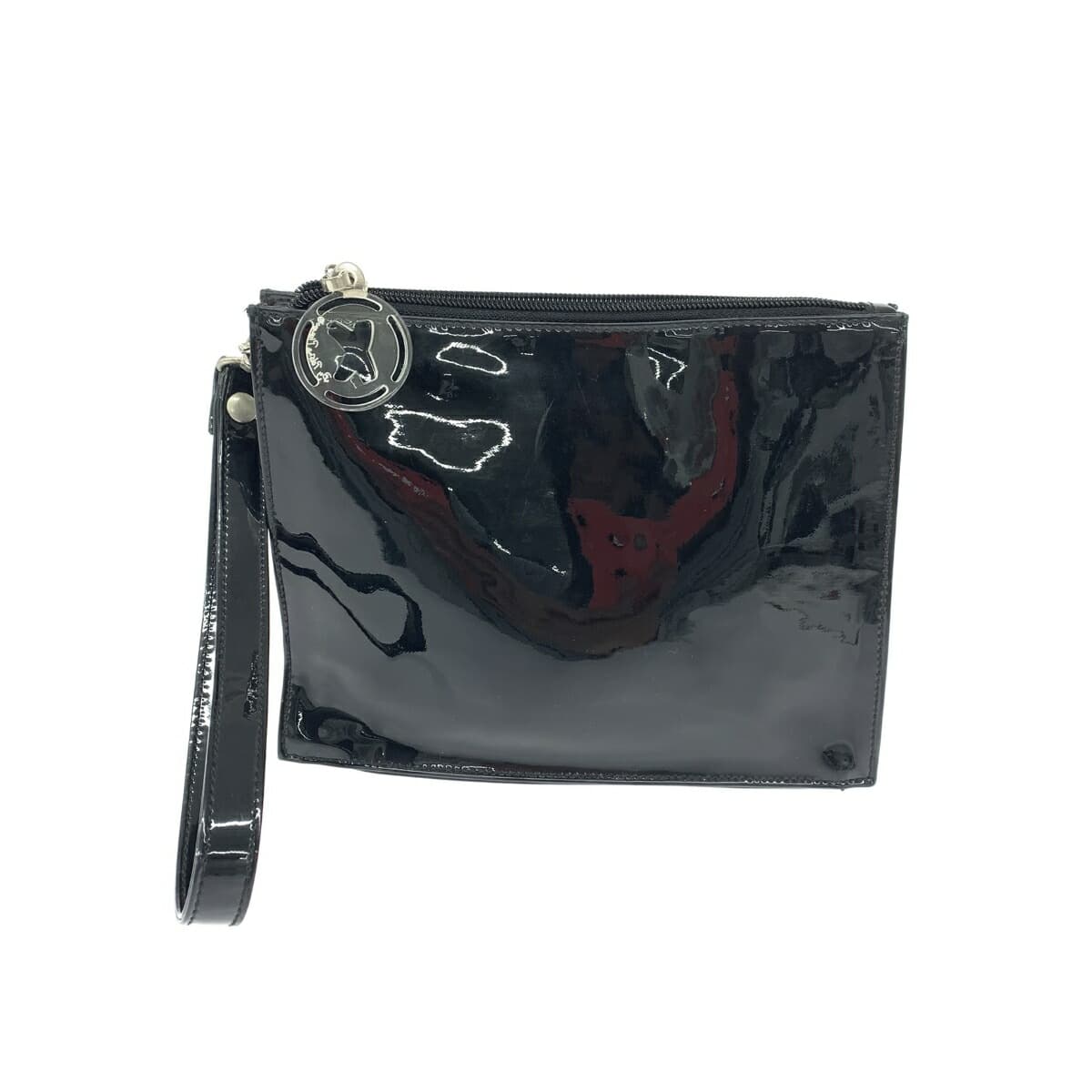Paloma Picaso Mini Clutch Bag Kiss Logo / Enamel-like / PVC Black Ladies