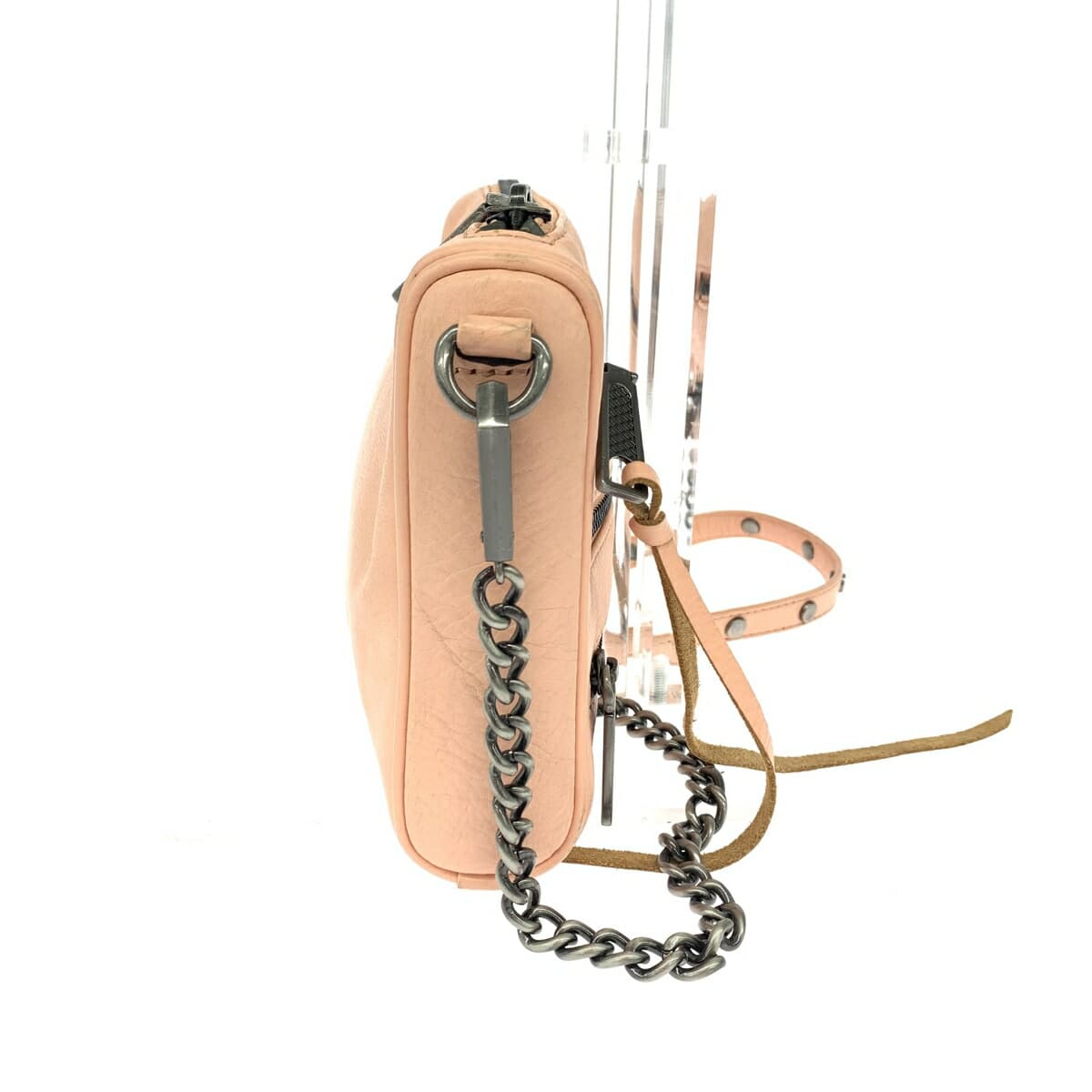 REBECCA MINKOFF Chain Shoulder Bag - Studs/Leather/Pink Beige - Pink for Women 2