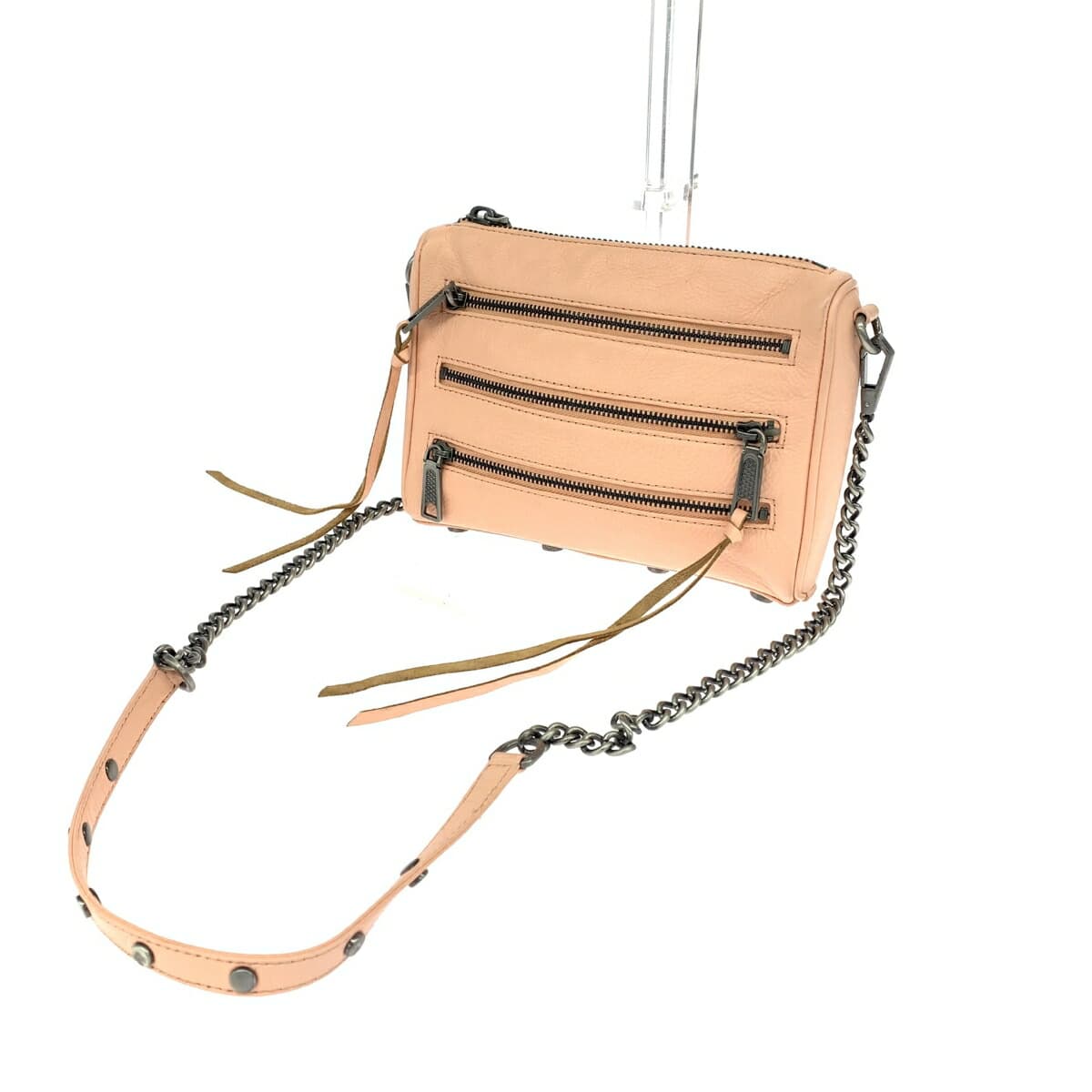 REBECCA MINKOFF Chain Shoulder Bag - Studs/Leather/Pink Beige - Pink for Women 3