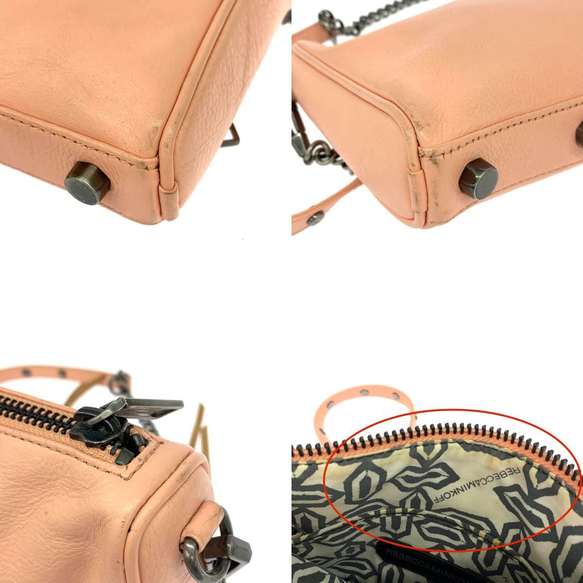 REBECCA MINKOFF Chain Shoulder Bag - Studs/Leather/Pink Beige - Pink for Women 8